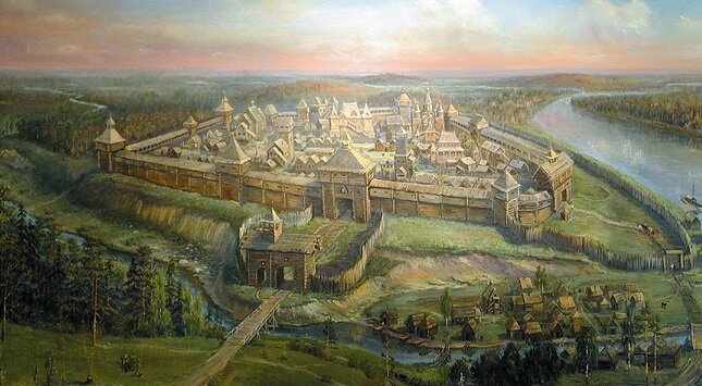 Деревянный Кремль на Боровицком холме 