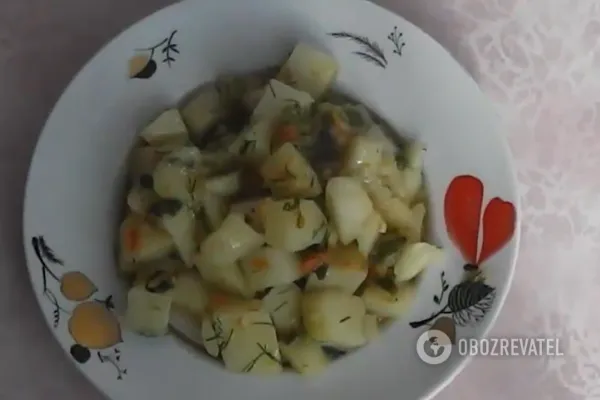 Тушеная картошка с кабачками