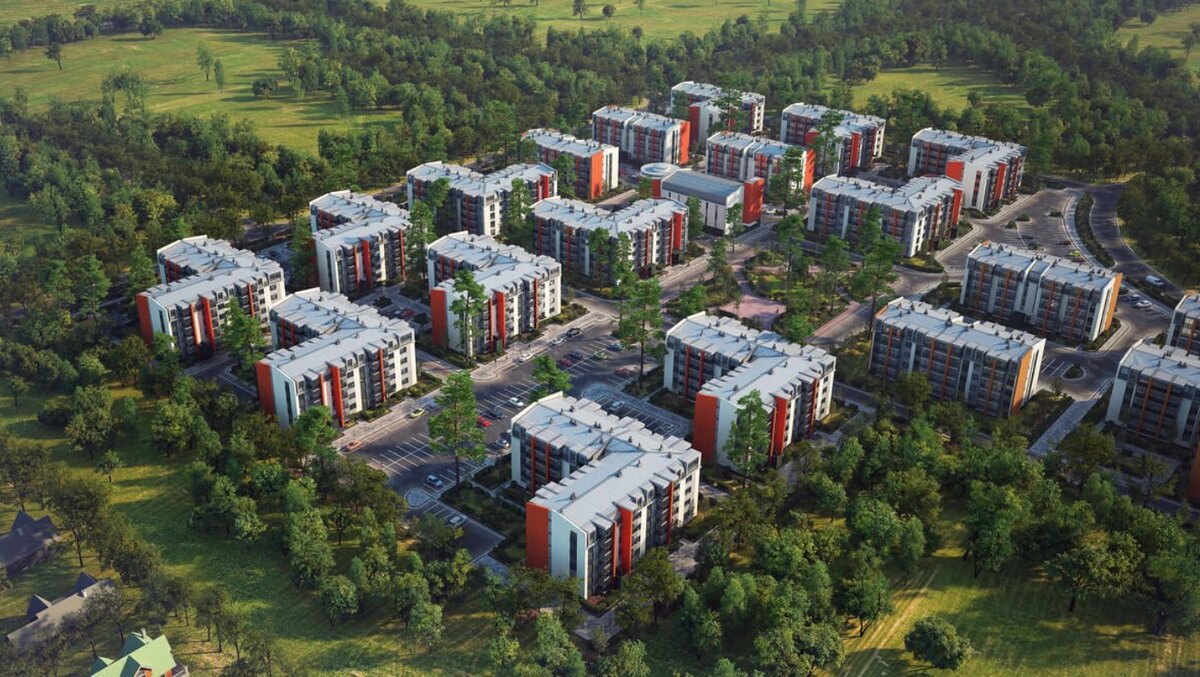 Уютный жилой квартал в Пушкине окружен парками. Фото © ГК ФСК