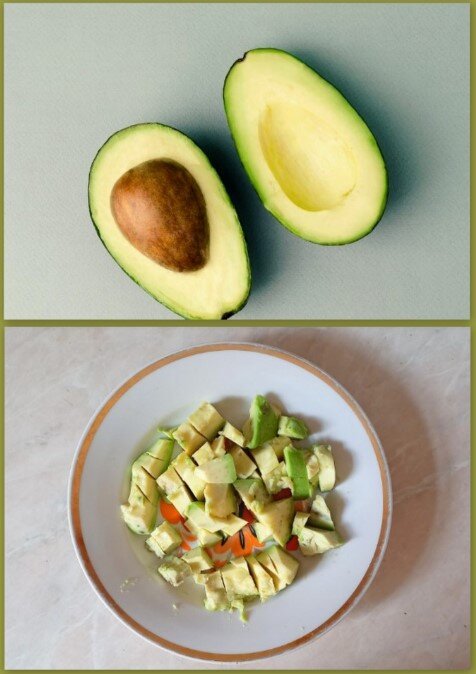 Нарезка мякоти сначала на кусочки