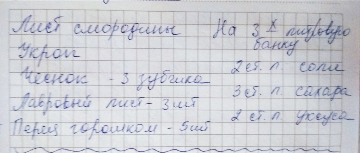 Рецепт консервации