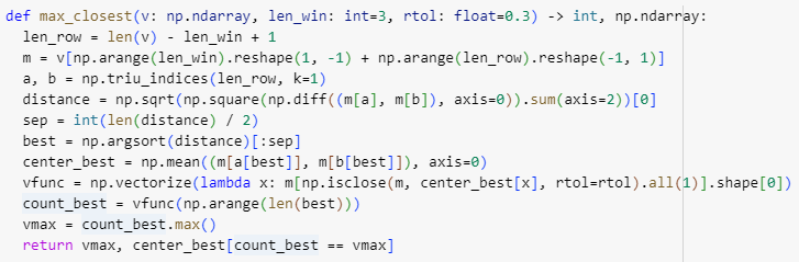 Функция max_closest
