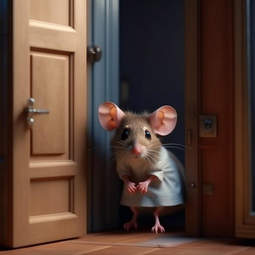 А вы знаете, зачем мне такие большие уши? Чтобы лучше слышать, что мой мышонок делает в группе. И если я услышу, что он плачет, то сразу же его заберу. Я уверена, что если я буду стоять тут пригнувшись, то меня никто не заметит. И я вовсе не грустная, просто уже четвёртый час слушаю.