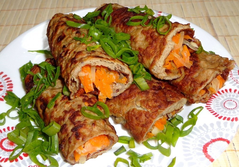 Блины печеночные фаршированные