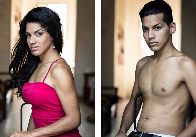 Два трансгендера. Трансгендеры в Тайланде. Трансгендеры до и после операции. Смена пола.