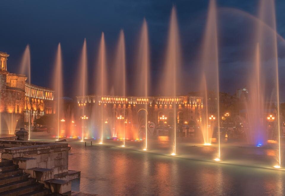 Fountains of Republic Square in Yerevan, Armenia.GETTY