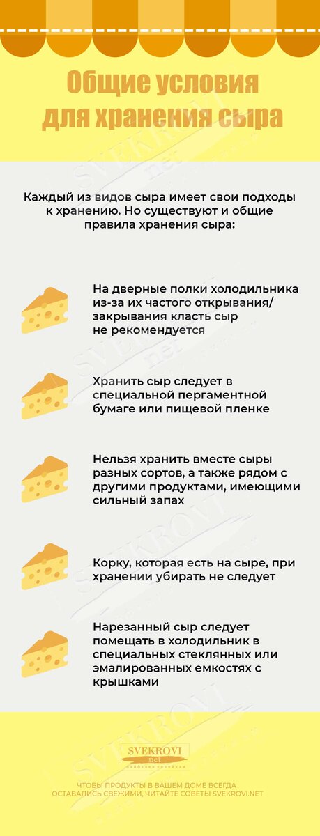 Условия хранения сыра