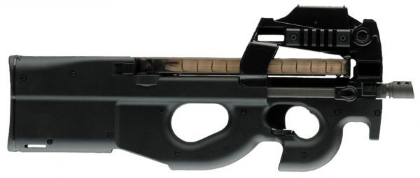 Пистолет-пулемет FN P90 в стандартном исполнении с присоединенным магазином, вид слева