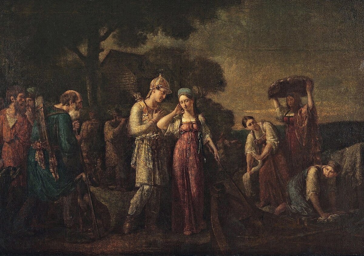 В.К. Сазонов "Первая встреча князя Игоря с Ольгой"