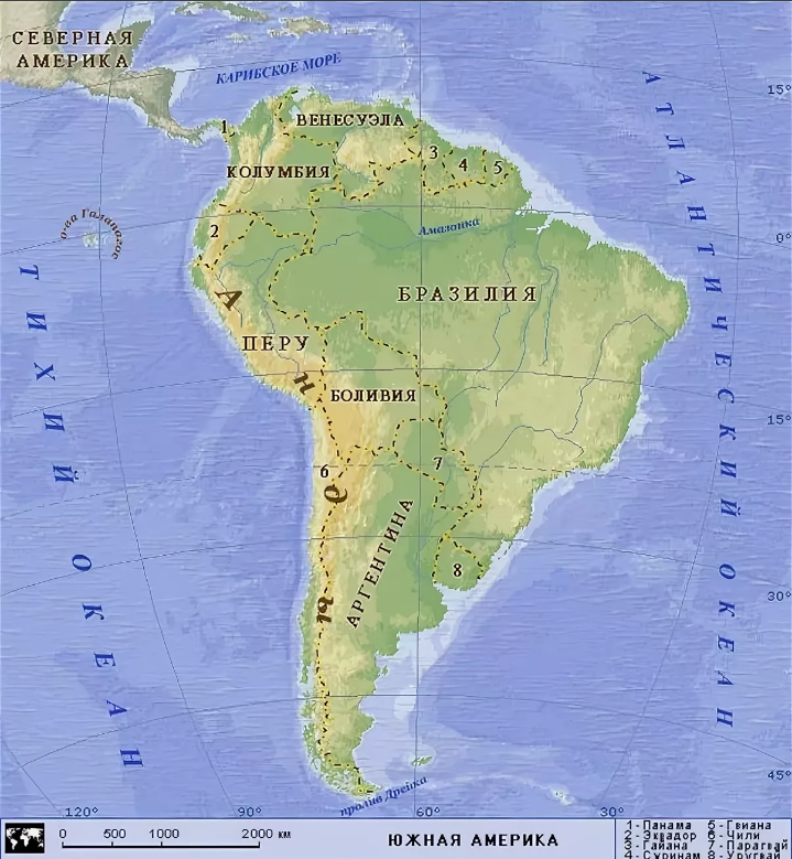 Какими океанами омывается бразилия. Южная Америка океаны и моря омывающие материк. Побережье Карибского моря в Южной Америке на карте. Моря и проливы омывающие Южную Америку. Заливы Южной Америки на карте.