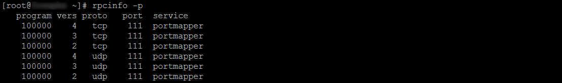 rpcinfo -p