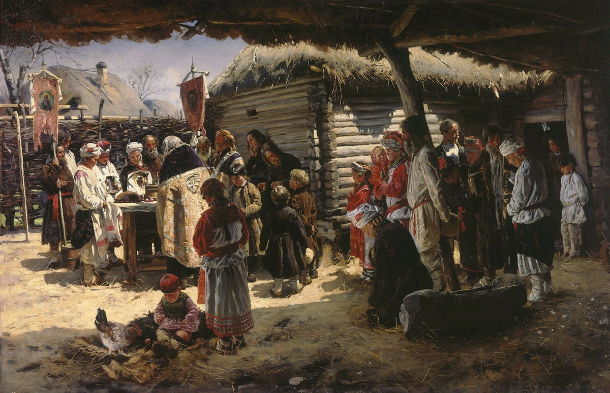 Молебен на Пасху. Худ. В. Е. Маковский, 1888 г.