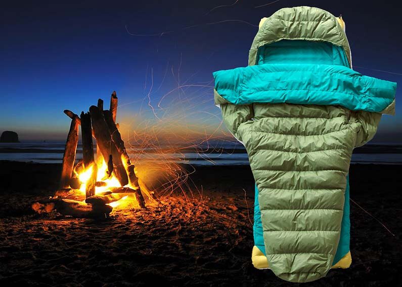 Со спальным мешком кокон Zenbivy можно с комфортом ночевать как в палатке, так и на открытом воздухе, по сути, выбрав для сна только ровное место.