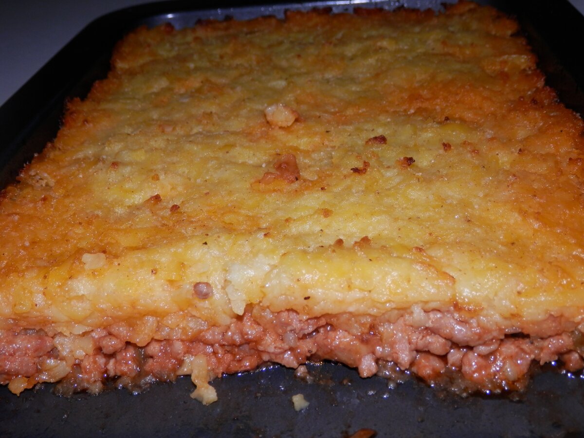 Запеканка из вареного мяса в духовке