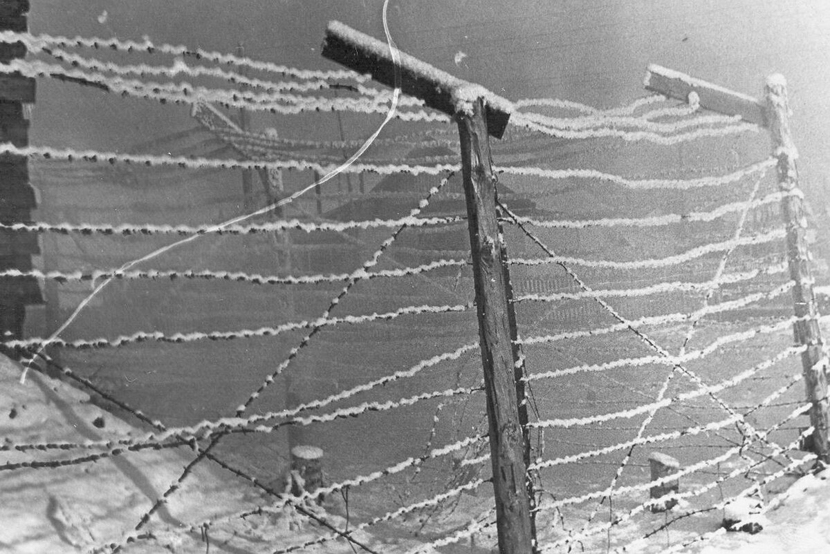Даже после закрытия Минлага, в Инте ещё долго можно было встретить заборы из колючей проволоки. 50-е годы. Фото из фондов ИКМ