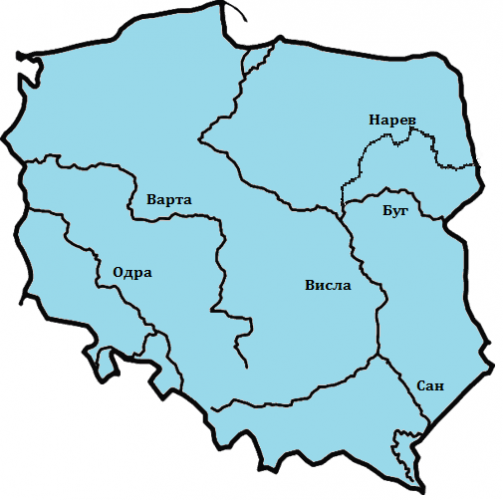 Висла где. Реки Польши на карте. Крупные реки Польши карта. Река Висла на карте Польши. Карта Польши с реками и озерами