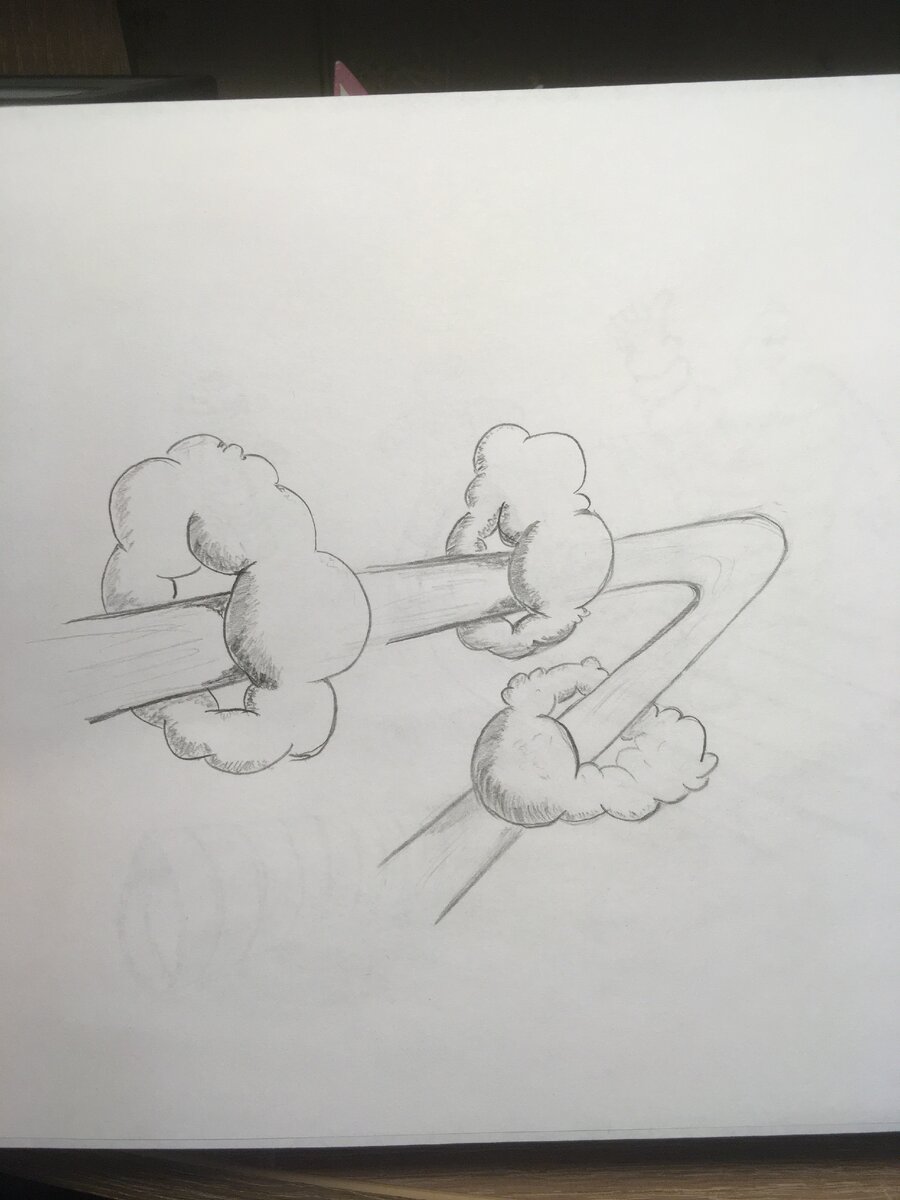 Мощный турбулентный поток, сдувающий облака