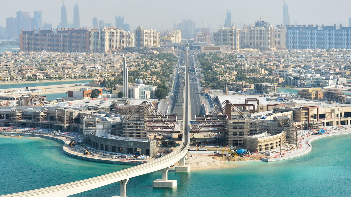 January 30, 2017 - Dubai, United Arab Emirates - A general view of the Palm Jumeirah area from the Royal Bridge Suite of the Atlantis the Palm hotel. On Monday, 30 January 2017, in Dubai, UAE. (Credit Image: Global Look Press via ZUMA Press)