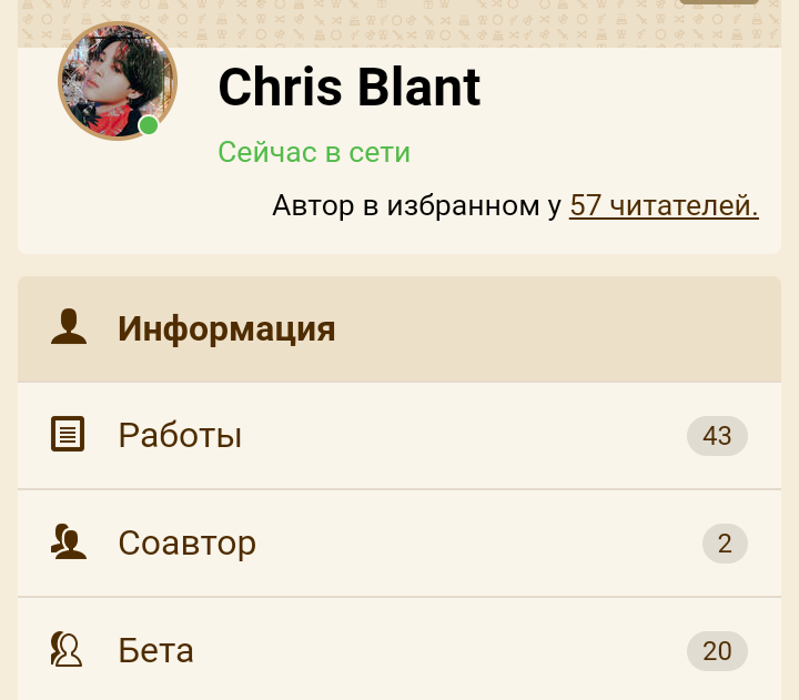 Профиль автора (мой)