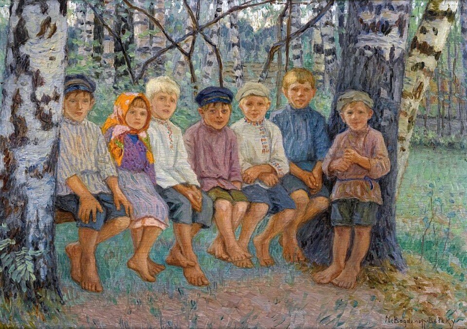 Дети на скамейке Николай Петрович Богданов-Бельский, 1868-1945 https://mtv59.livejournal.com/1469844.html?noscroll