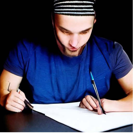 Так, по мнению нейросети, выглядит русский рэппер, подписывающий договор