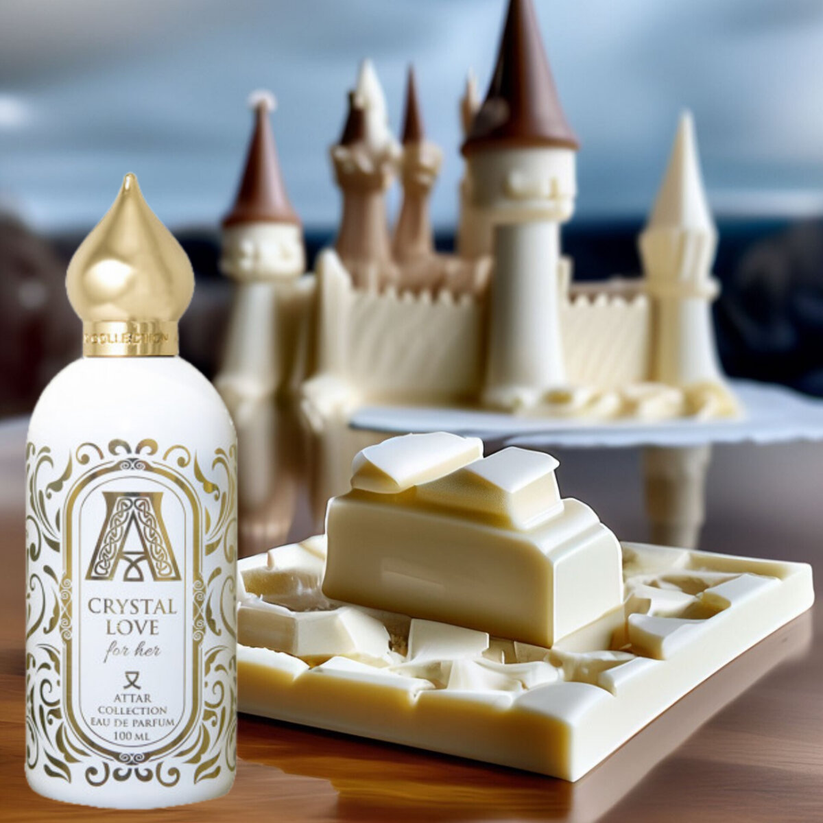 Верхние ноты: Фруктовые ноты и Роза; средние ноты: Молочный шоколад, Белый мускус и Мускатный орех; базовые ноты: Бурбонская ваниль и Бобы тонка.