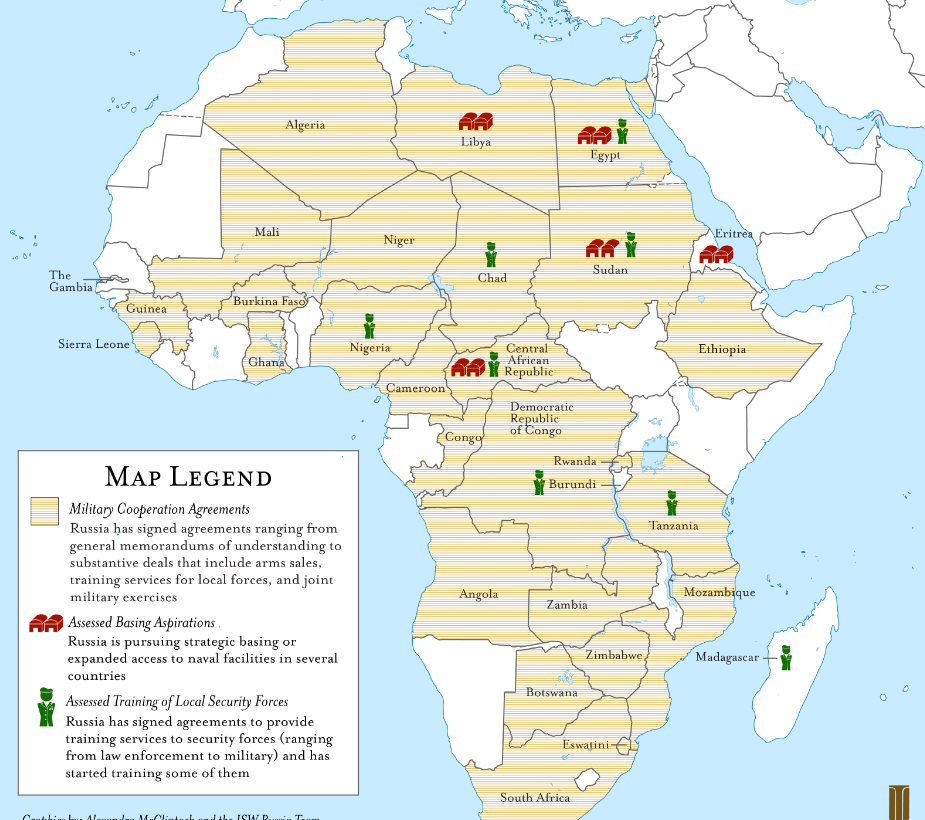 Карта африки влияние стран. Российское присутствие в Африке. Российское военное присутствие в Африке. Российские интересы в Африке. Военные базы на африканском континенте.