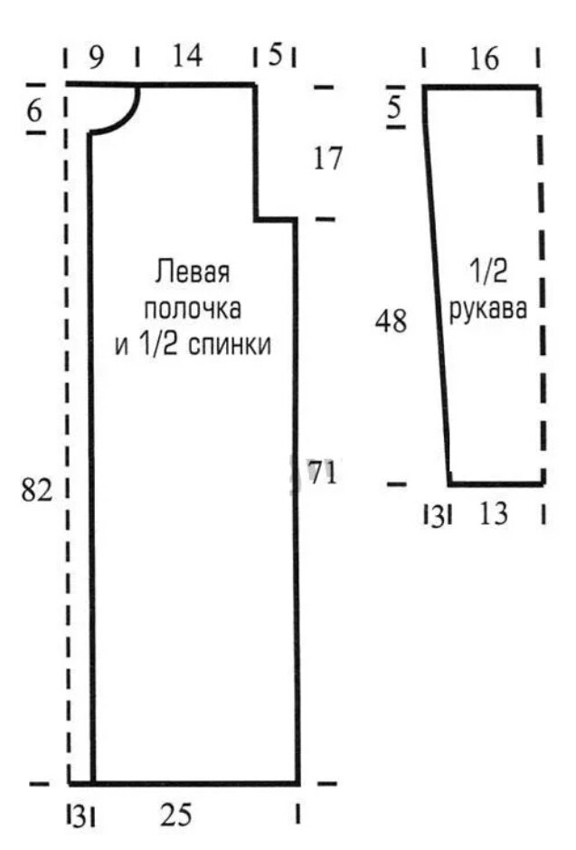 Схема вязания кардигана английской резинкой