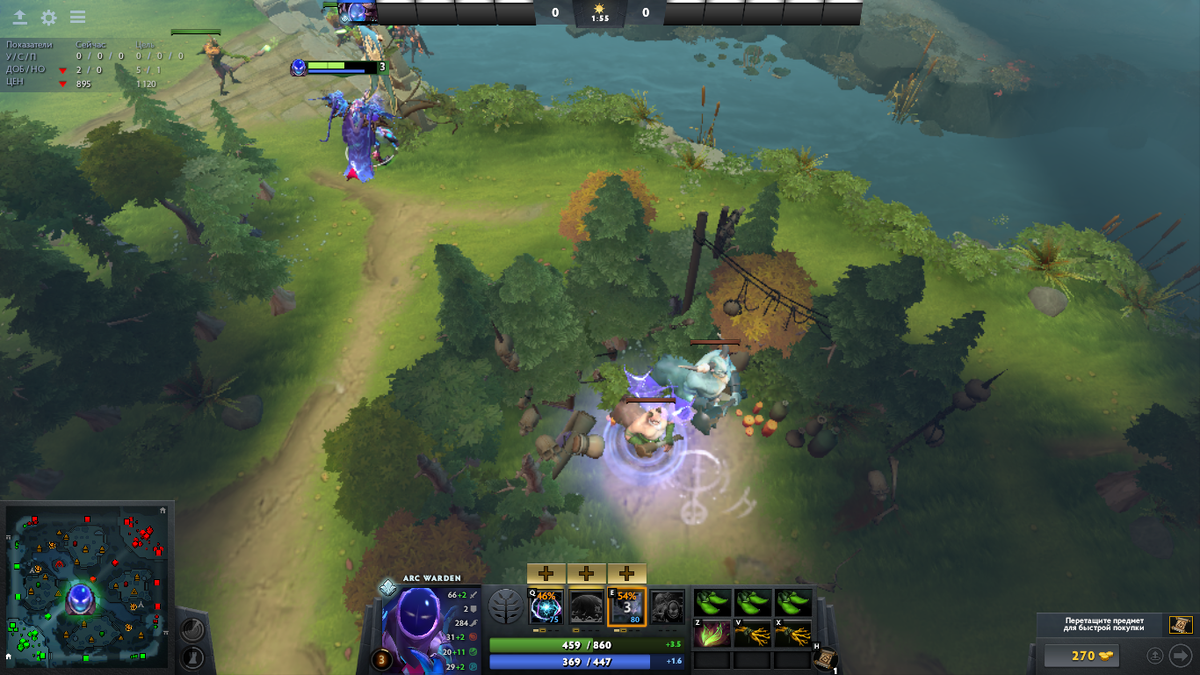 Поставили спарк на 53 вплотную к крипам и к 55 он их ударит