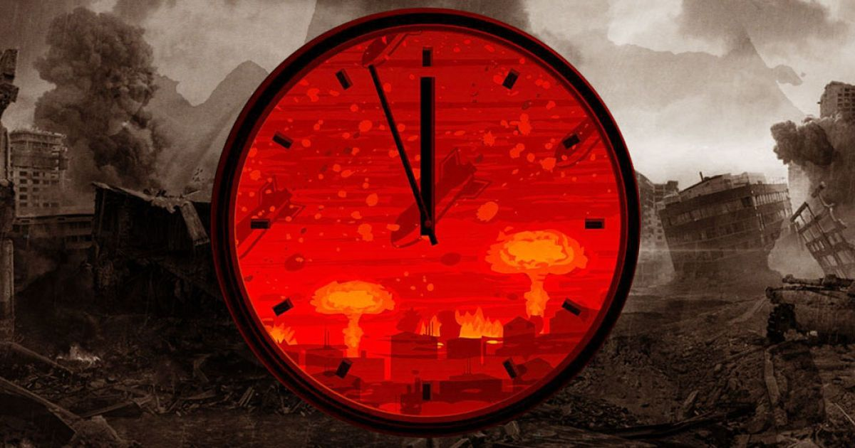 Стрелки судного дня. Часы апокалипсиса. Ядерные часы апокалипсиса. Часы до атомной войны. Часы Судного дня арт.