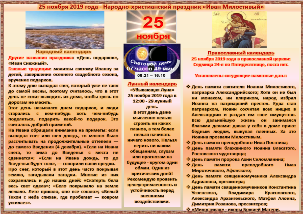 12 ноября приметы