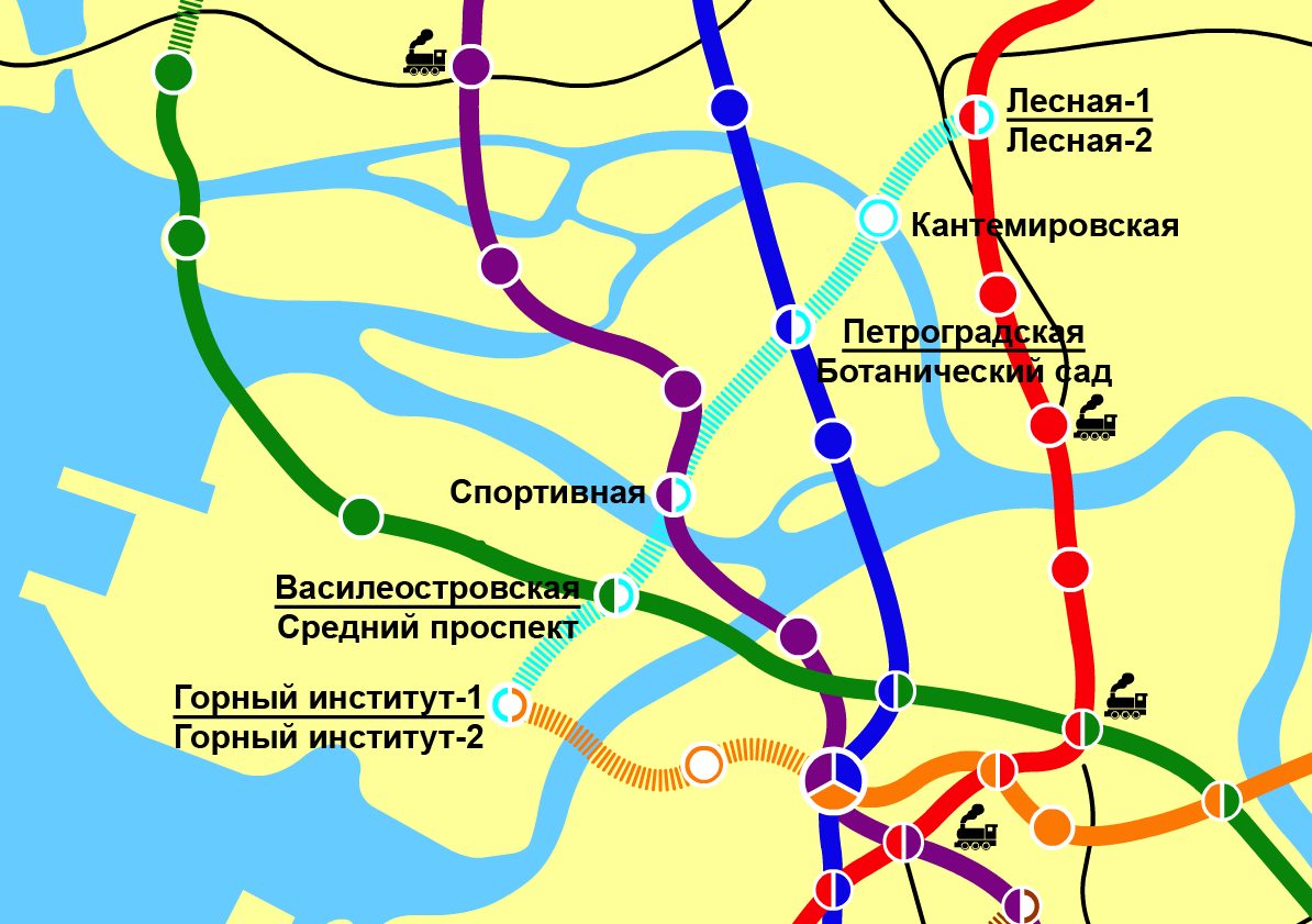 Кольцевая линия санкт петербург схема