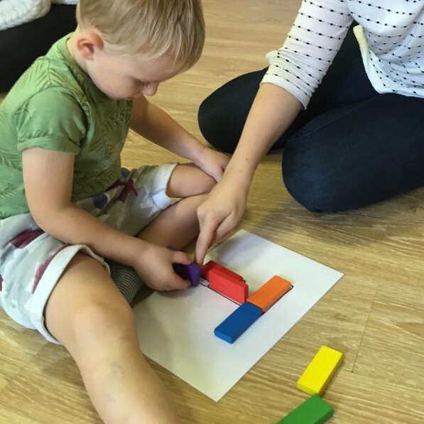 Деревянный конструктор "Цветные плашки"