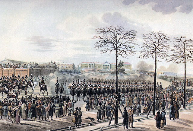 14 декабря 1825 года. Рисунок Кольмана из кабинета графа Бенкендорфа в Фалле.