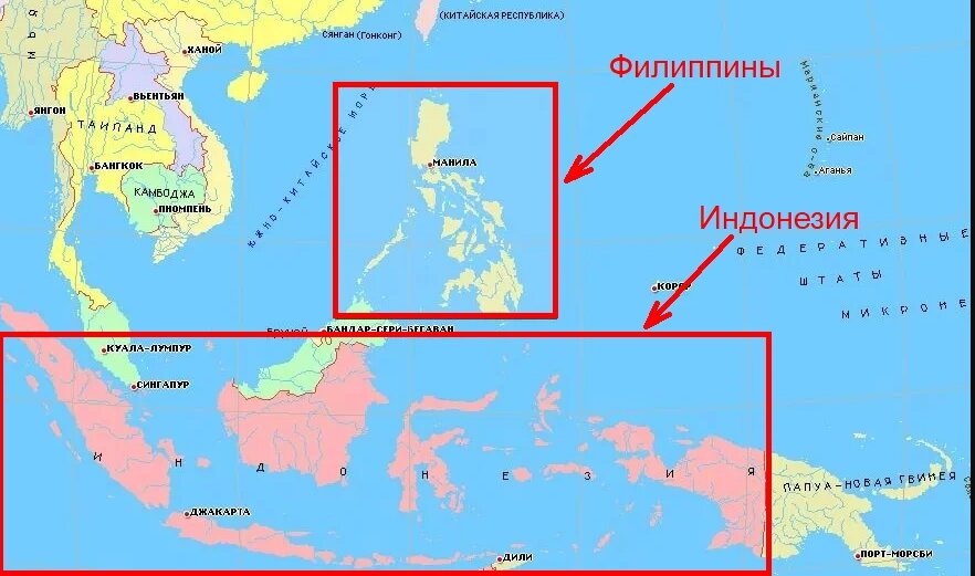 Филиппины индонезия малайзия. Индонезия и Филиппины на карте. Карта Индонезии и Филиппин. Малайзия Индонезия Филиппины на карте.