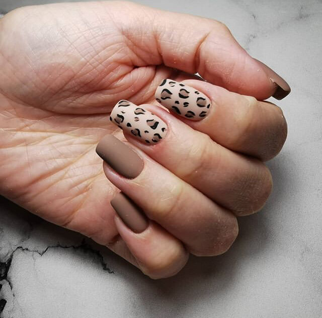 Наклейка для ногтей, готовый маникюр Leopard Леопард животный принт