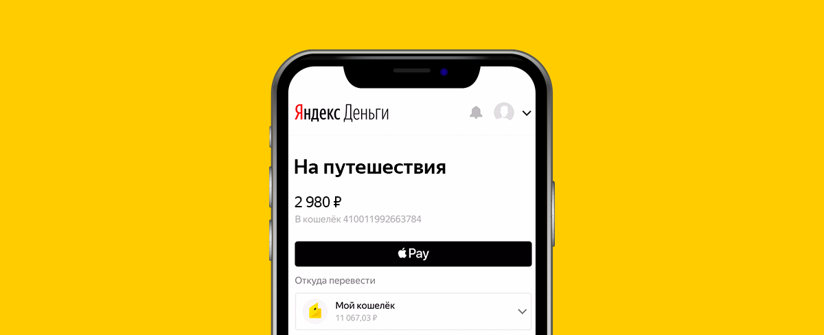 Так выглядит форма перевода денег при выборе Apple Pay