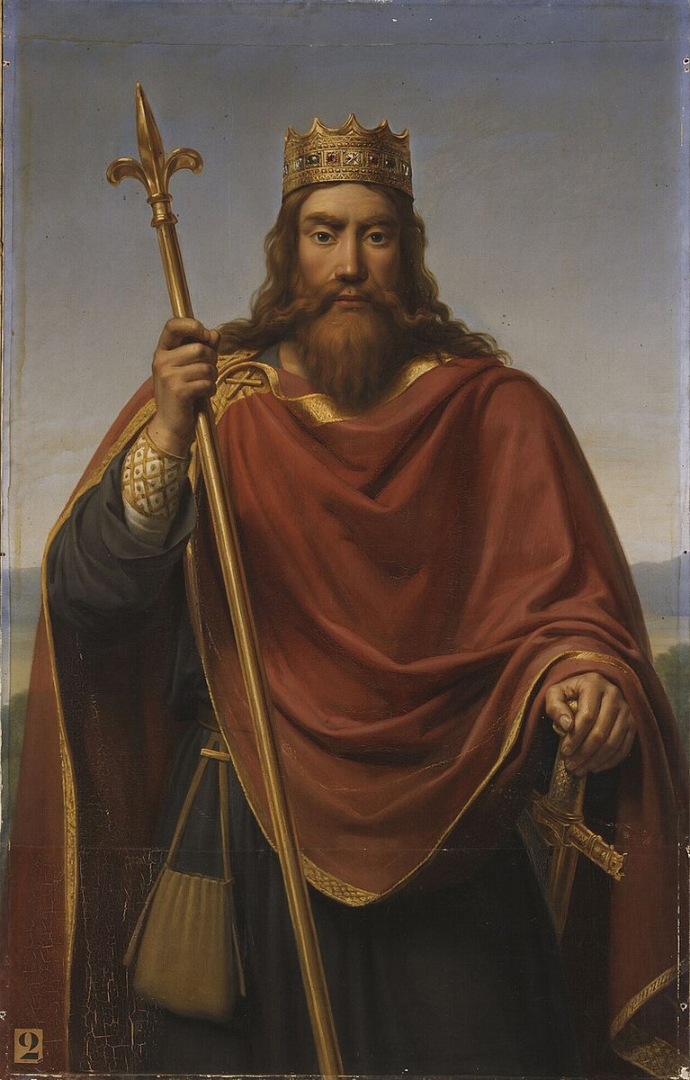 Франсуа-Луи Дежюин (1786—1844) Хлодвиг I, король франков.  Картина создана в 1835 году