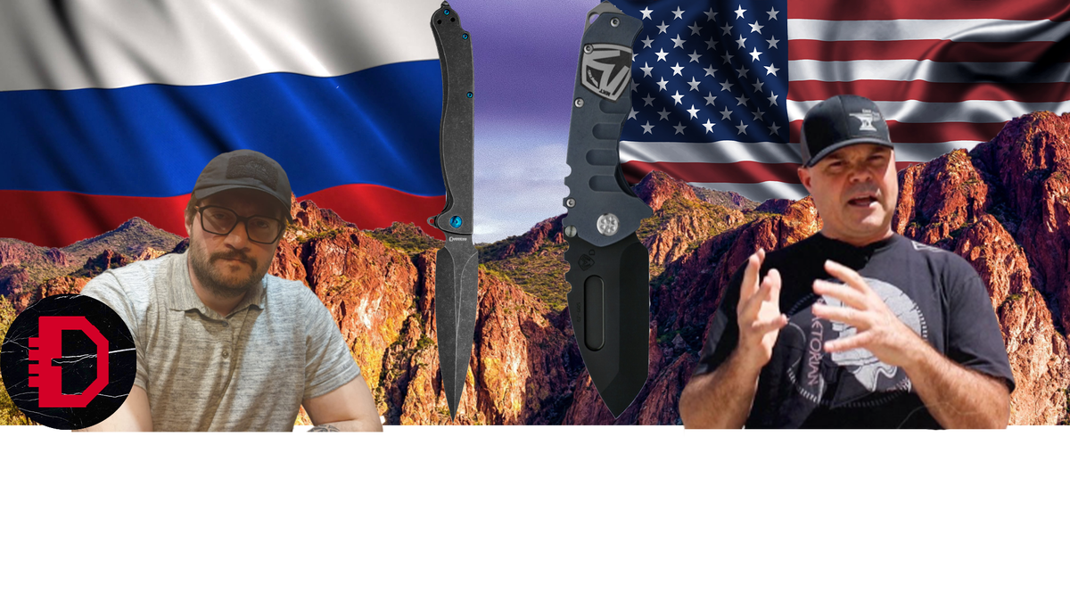 на фото слева - Теймураз Вашакмадзе, основатель "DAGGERR";  справа - Грег Медфорд, основатель "Medford Knife and Tool"