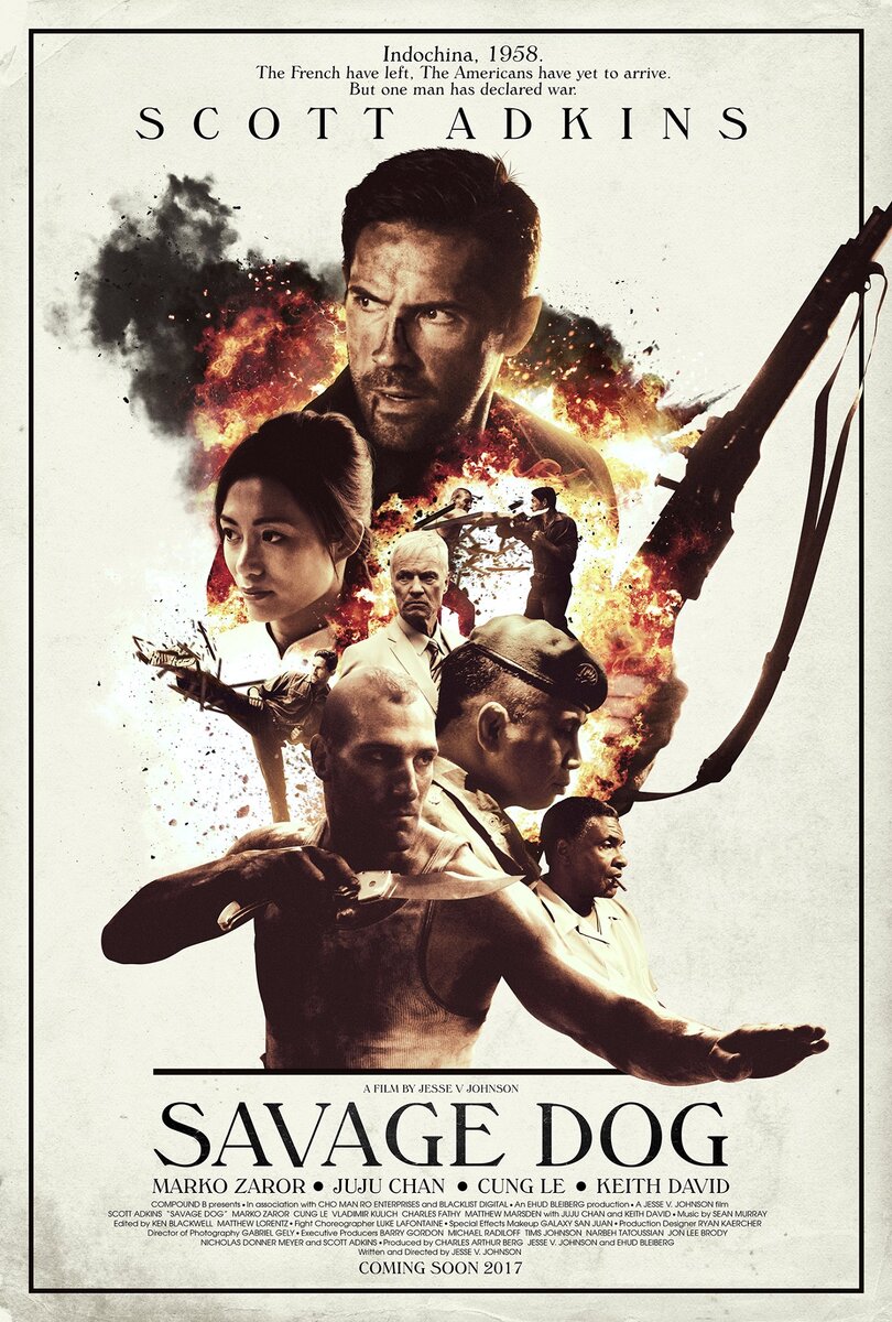 Название: " Дикий пёс". Премьера 28 апреля 2017 года. Страна: США. Жанр:  Боевик, драма. Продолжительность: 94 минуты. Из свободных источников.