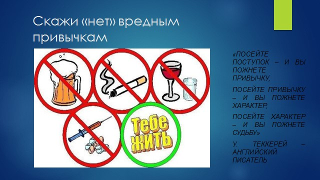 Презентация скажи нет вредным привычкам 9 класс