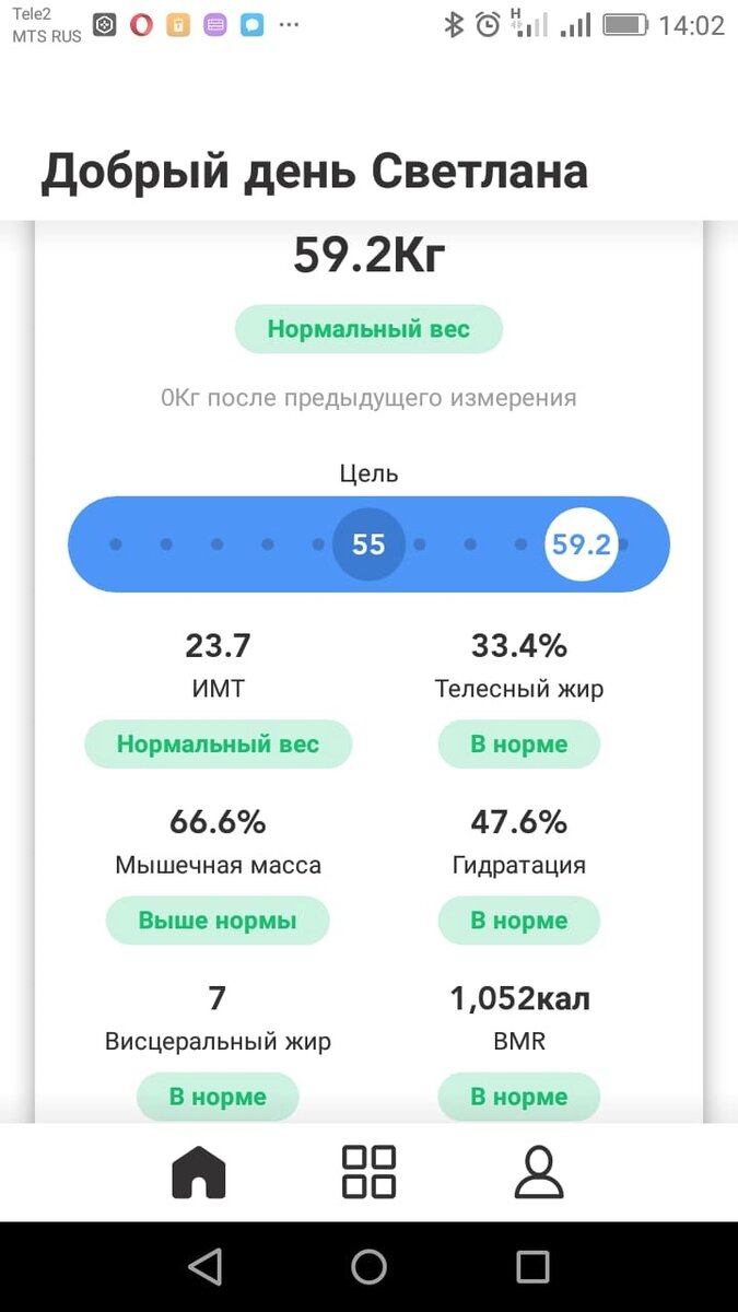 Показания моих весов Noerden