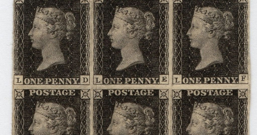 Легендарная марка. Первые почтовые марки Англии. Черный пенни. 1840 В Англии начали выпускаться первые в мире почтовые марки.. Penny Black postage stamp.