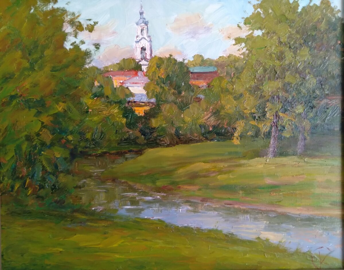 "Нерехта. Вид на колокольню" 40*50, холст, масло, 2017 г.