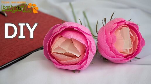 Новогодний букет из конфет/Цветы из гофрированной бумаги/How to make paper flowers Craft Tutorial