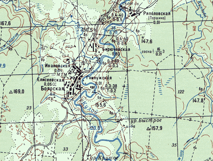 Собственно Сибирь (деревня Студенцово, посёлок Рогна, деревня Оринодоры - южнее, выше по Кулою)