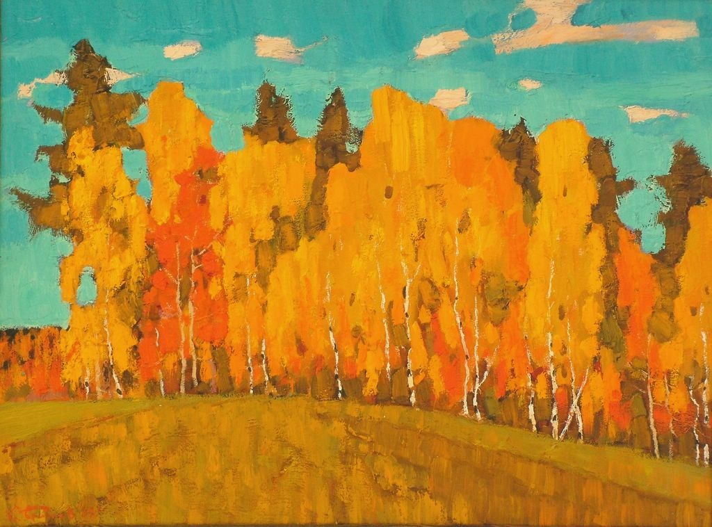 Золотая осень. 1989 г. Картон, масло. 57 x 76 см