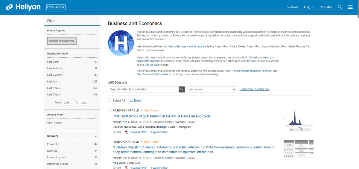 Официальный сайт журнала Heliyon.
