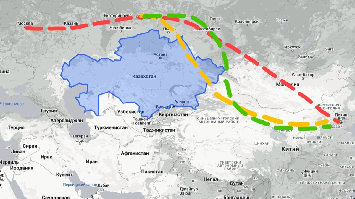 граница россии и китая на карте