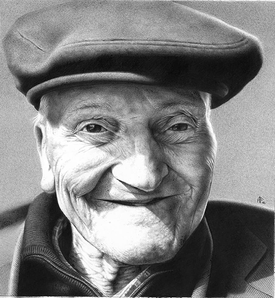 Все работы художника носят одно и то же название: "Автопортрет".